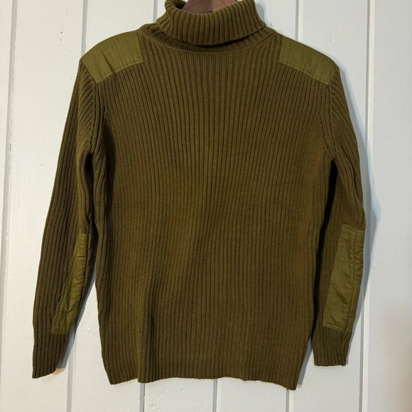 525 AMERICA Olive Green Sweater‎ Patch Military Ribbed size S - Picture 1 of 9